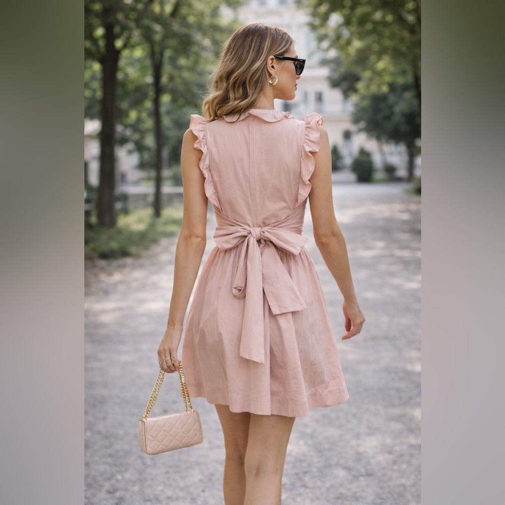 RED Valentino V-Neck Ruffled A-Line Dress - Picture 2 of 15